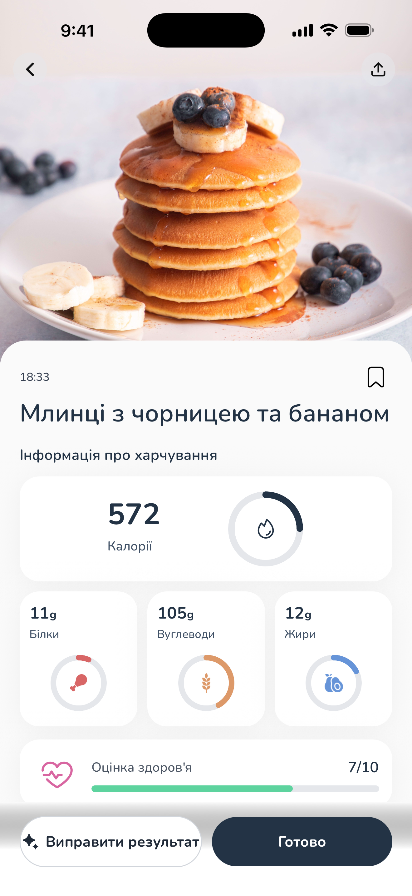 Поживна цінність після сканування